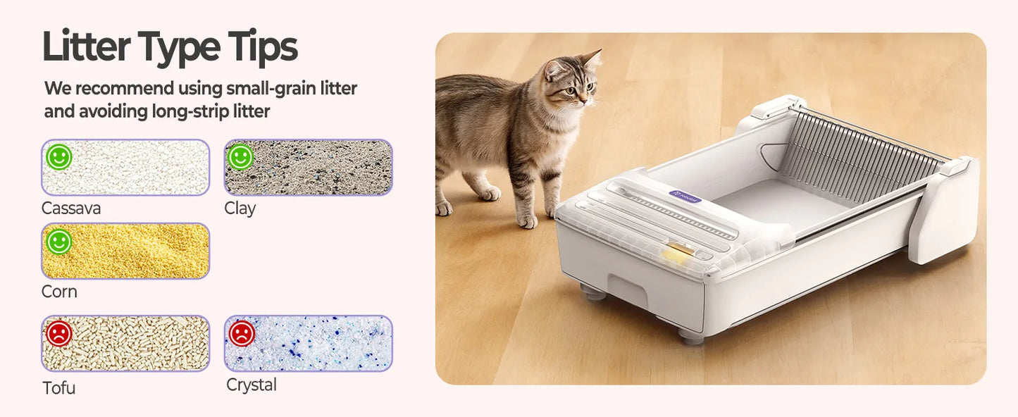 Robotail Fully-Open Smart Self-Cleaning Cat Litter Box