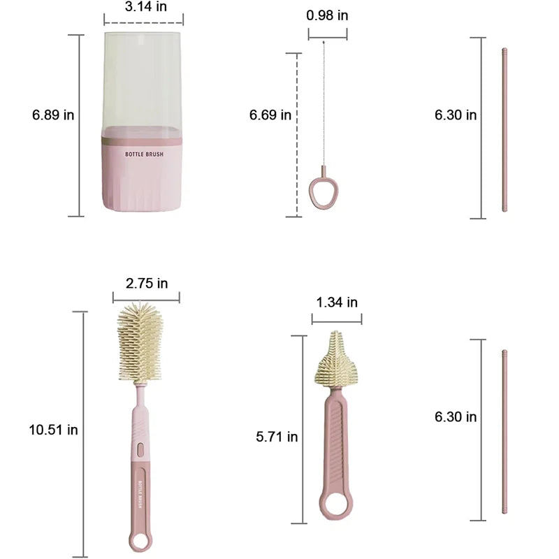 Multi-Use Silicone Bottle Brush Set