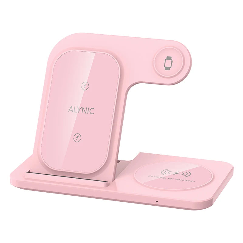 30W LED Fast Wireless Charger Stand 3 in 1 Foldable Charging