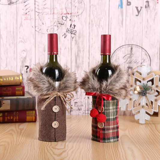 Christmas Wine Bottle Cover Merry Christmas Decorations For Home