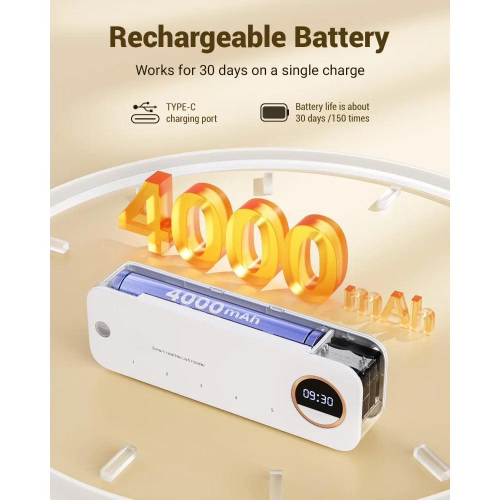 Toothbrush Holder with Auto-Drying,