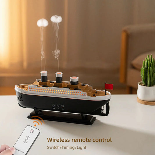 Titanic Ship Model Decoration Air Humidifier 250ml Essential Oil Diffuser