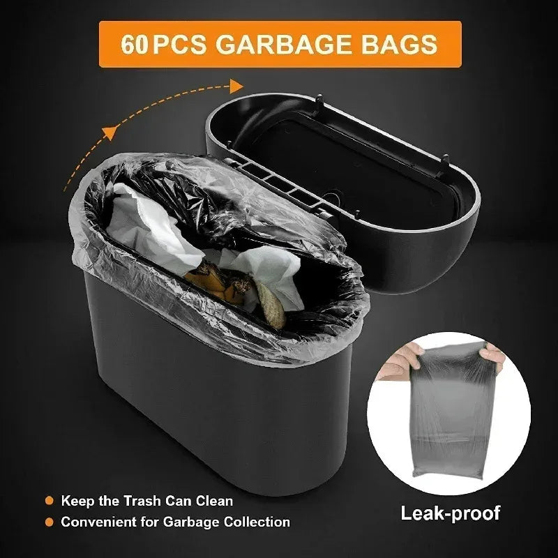 1PC Leak-Proof Small Car Trash Can with Lid Mini Garbage