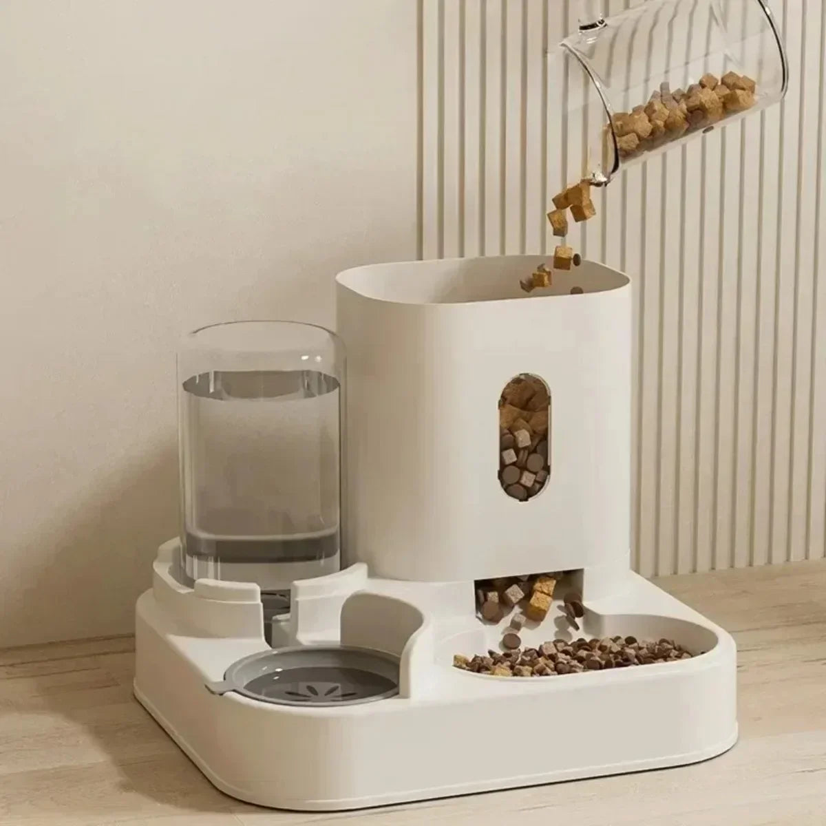 Automatic Feeder Pet Food Bowl With Water Fountain Large Capacity