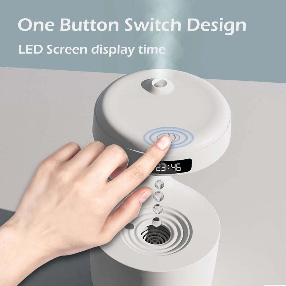 Anti-Gravity Mist Maker with Water Drops - Air Humidifier, Night Light,