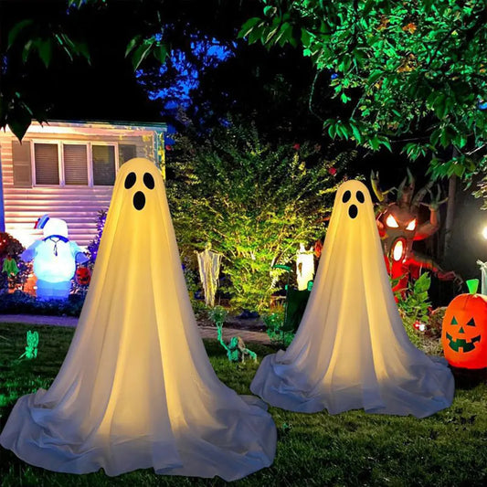 Light Up Ghost Halloween Decorations Outdoor Ghost Decorations Scary Standing Ghosts Decor for Front Door Porch Yard Home Party