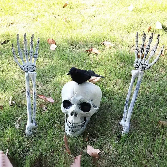 Halloween Decorations Skeleton Hand Bone Outdoor Courtyard  Inserting Scary Ghost Hand Bone Haunted House Halloween Party Props