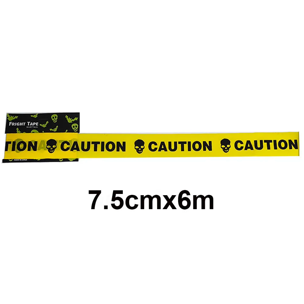 Halloween Caution Tape Decorations Scary Fright and Warning Tape for Zombie Party Horror Party Haunted House Decoration tape