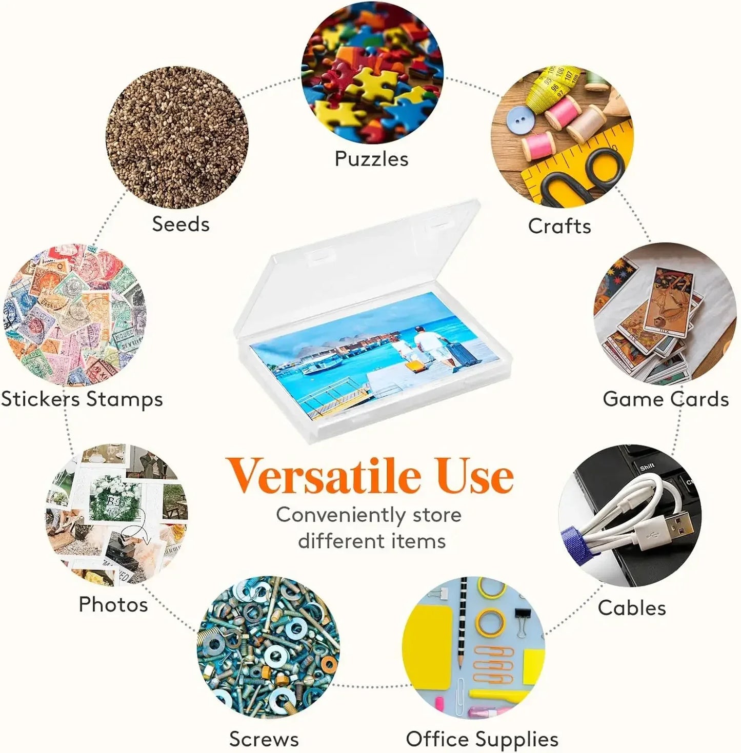 Photo Storage Box Container Keeper Organizer