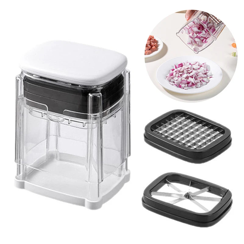 Fry Cutter, Vegetable Chopper Mandoline Slicer with 8-Segment Blade & Dicer Grid