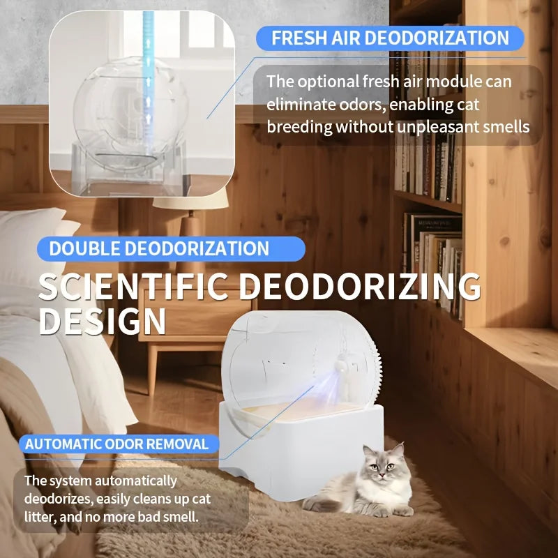 64L Smart-Sense Automatic Litter Box – App-Controlled & Odor-Free