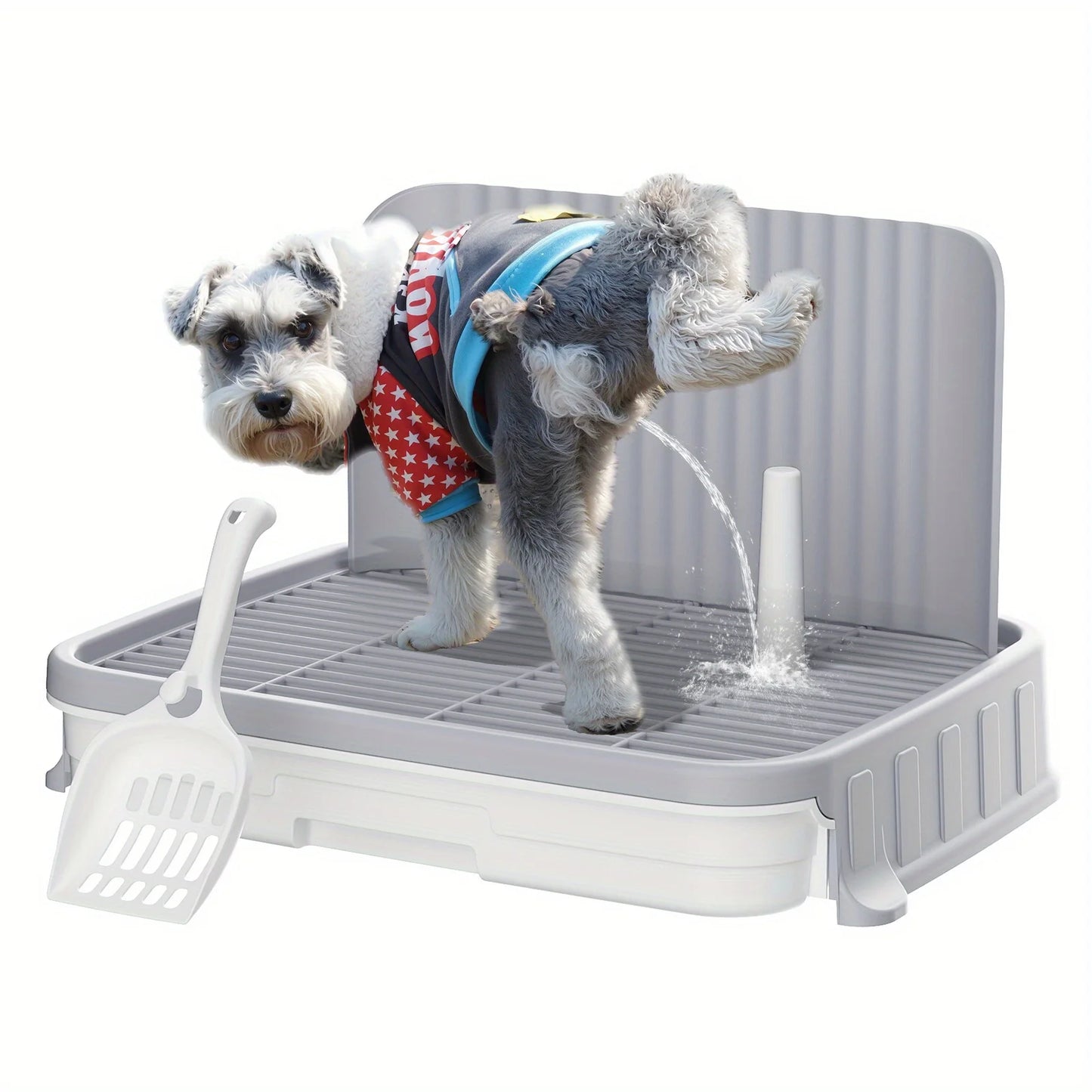 Indoor Dog Potty Tray with Protection Wall