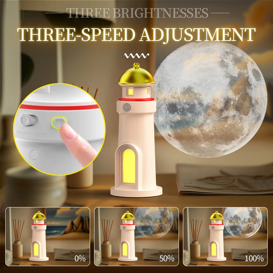 Romantic Moon Projection Night Lamp with Motion Sensor Lights LED