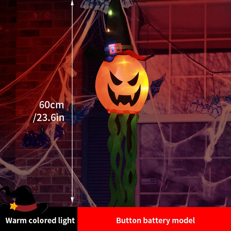 Ghost Lantern Halloween Decoration Hanging Flag Halloween Ghost Windsock Outdoor Pendants The Day of Dead Party Decor