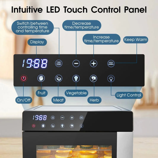 8-Tray Stainless Steel,600W with 4 Presets & Digital Timer