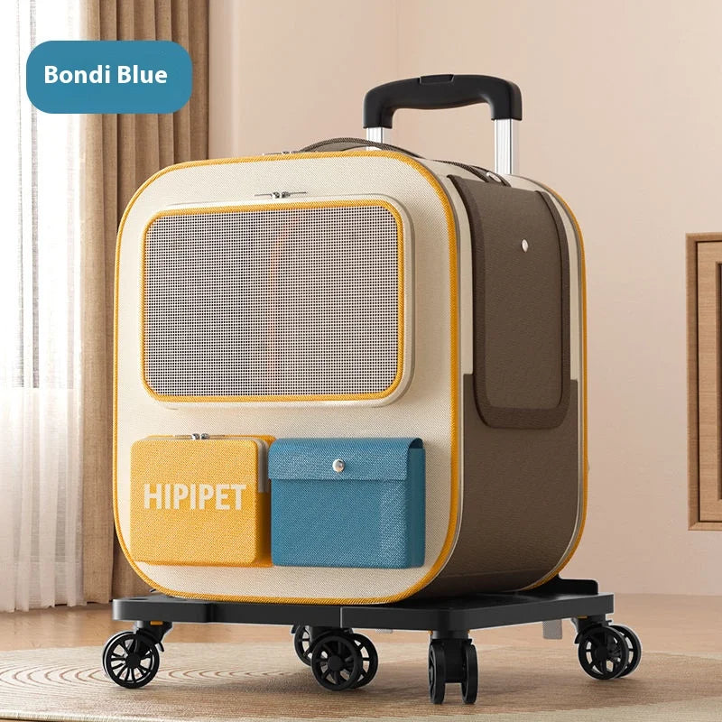 3 In 1 Cat Carrier Backpack With Wheels Multi Function Large Capacity Pet Carrier Foldable Design for Cats Dogs Outdoor Travel