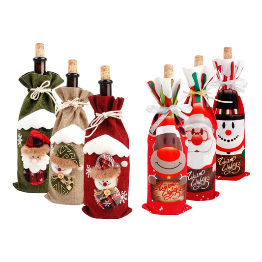 Christmas Wine Bottle Cover Merry Christmas Decorations For Home