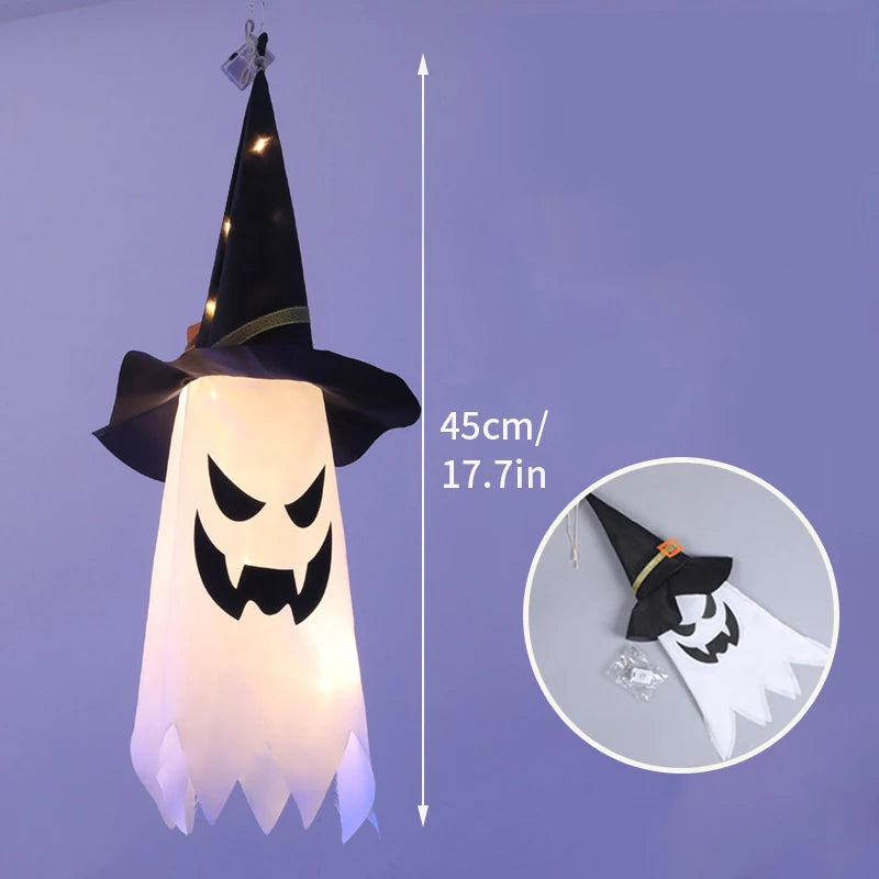 Ghost Lantern Halloween Decoration Hanging Flag Halloween Ghost Windsock Outdoor Pendants The Day of Dead Party Decor