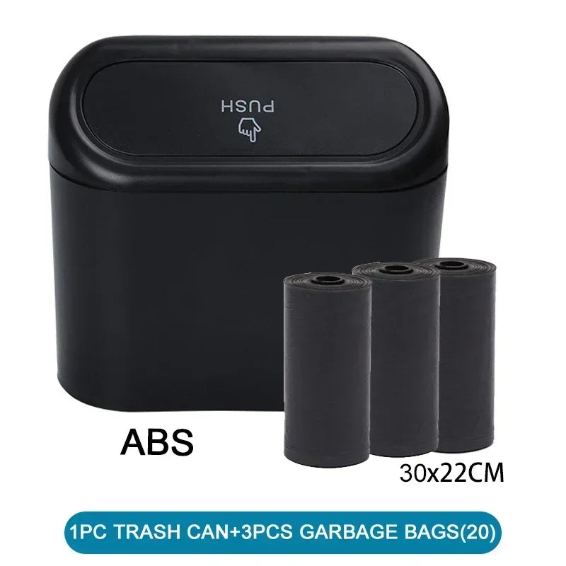 1PC Leak-Proof Small Car Trash Can with Lid Mini Garbage
