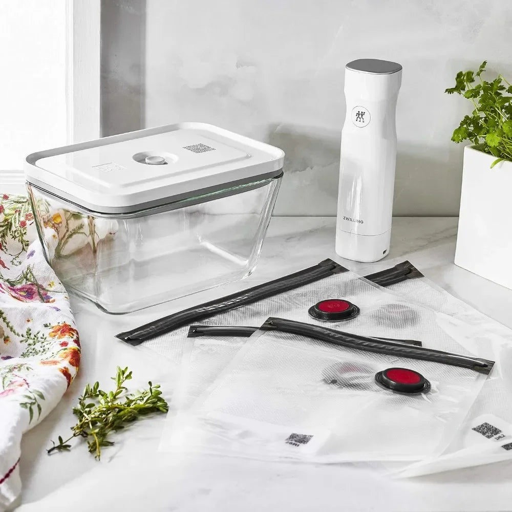 Vacuum Sealer Machine Starter Set with Airtight Food Storage Container Glass