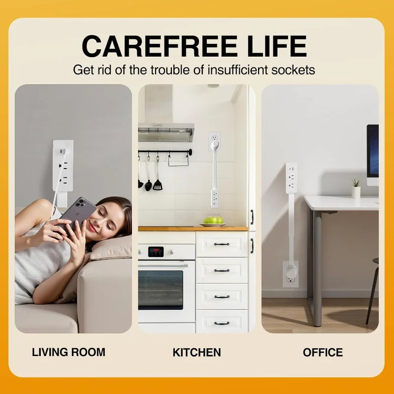 Electrical Wall Plug Extender Stick Rotates 180°