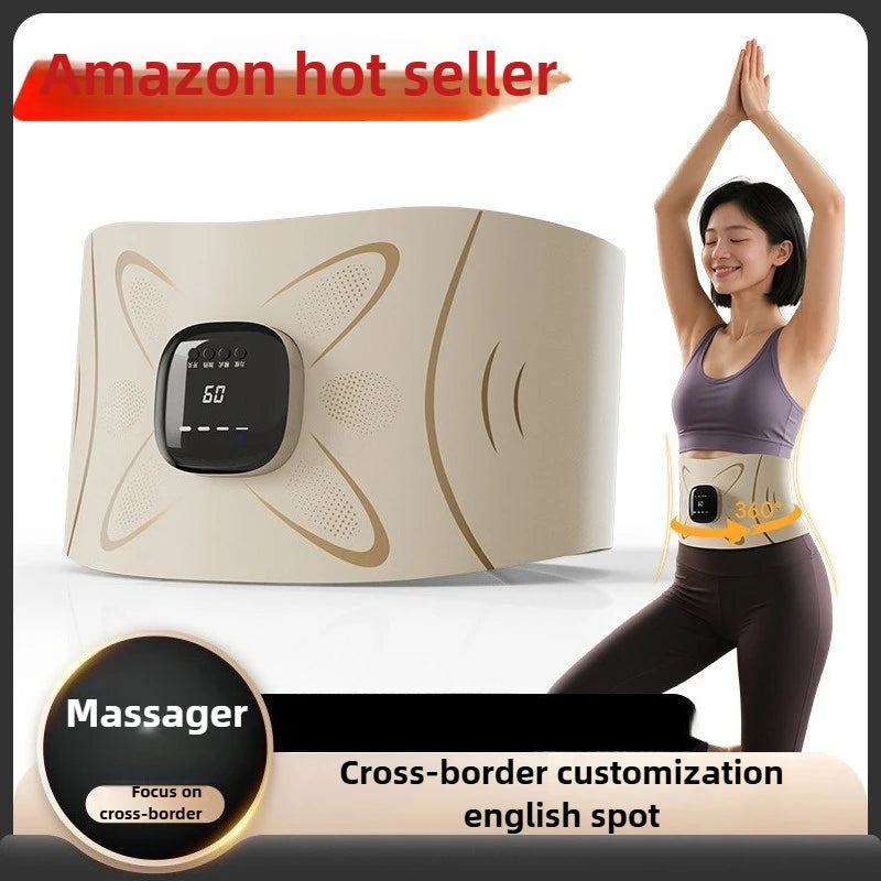 EMS micro-current pulse massager waist and abdomen hot compress belt sports