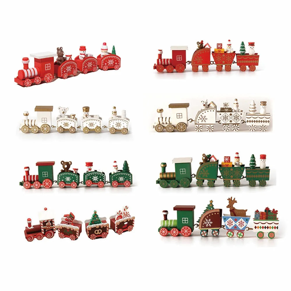 Christmas Wood Train Decoration