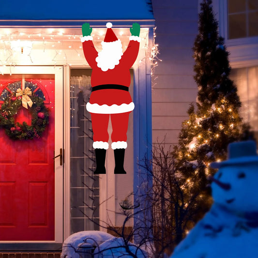 1pcs 2D Santa Claus Climbing Window Balcony Roof Chimney Hanging Decor