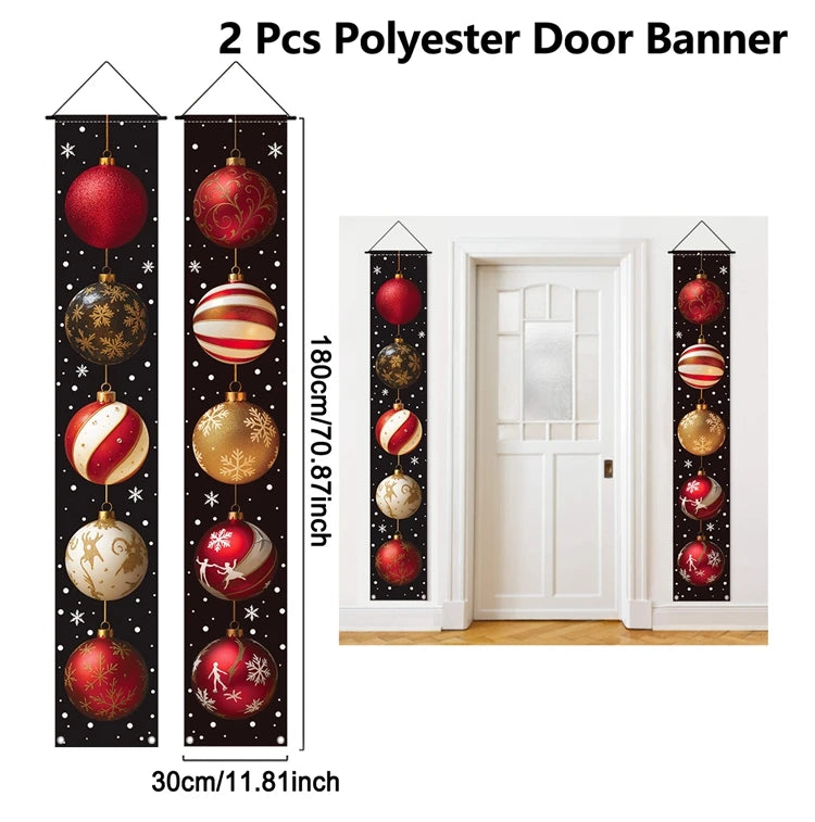 Christmas Hanging Door Banner Merry Christmas Decoration for Home