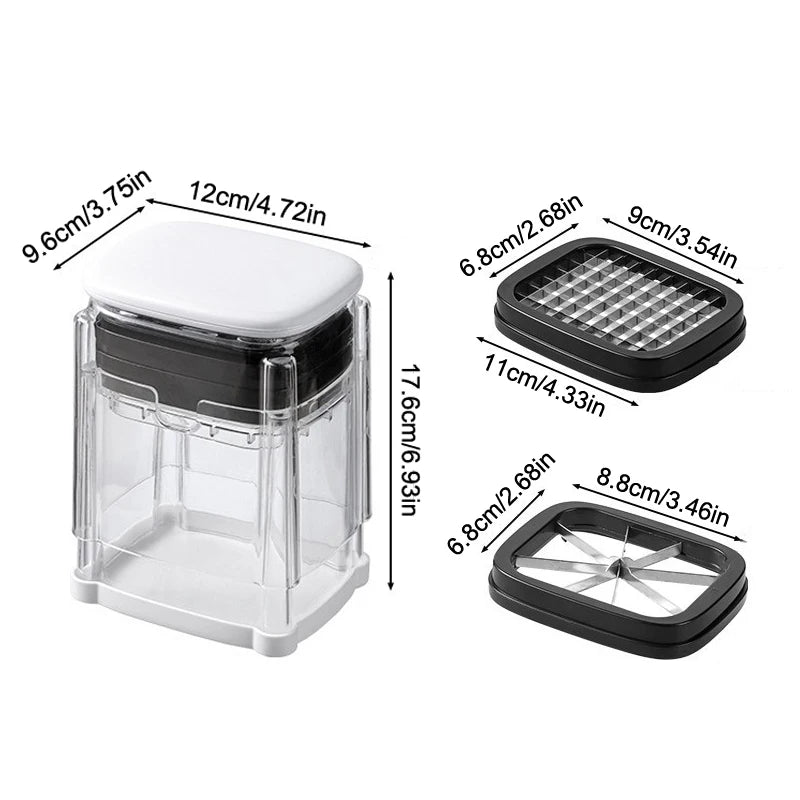 Fry Cutter, Vegetable Chopper Mandoline Slicer with 8-Segment Blade & Dicer Grid