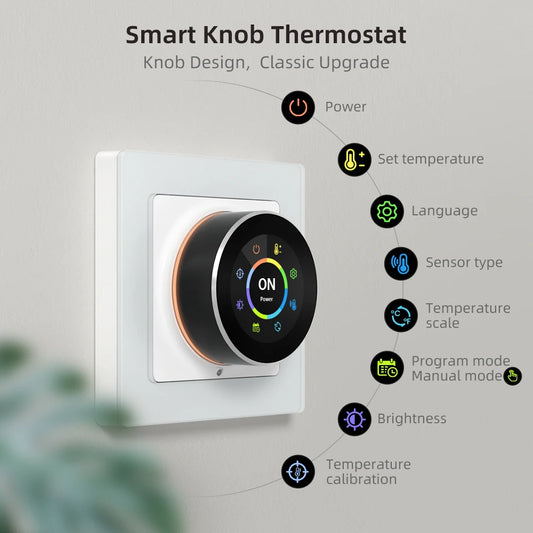 Tuya WiFi Smart Knob Thermostat Temperature Controller For Water Gas Boiler Electric Heating Works With Alexa Google Home