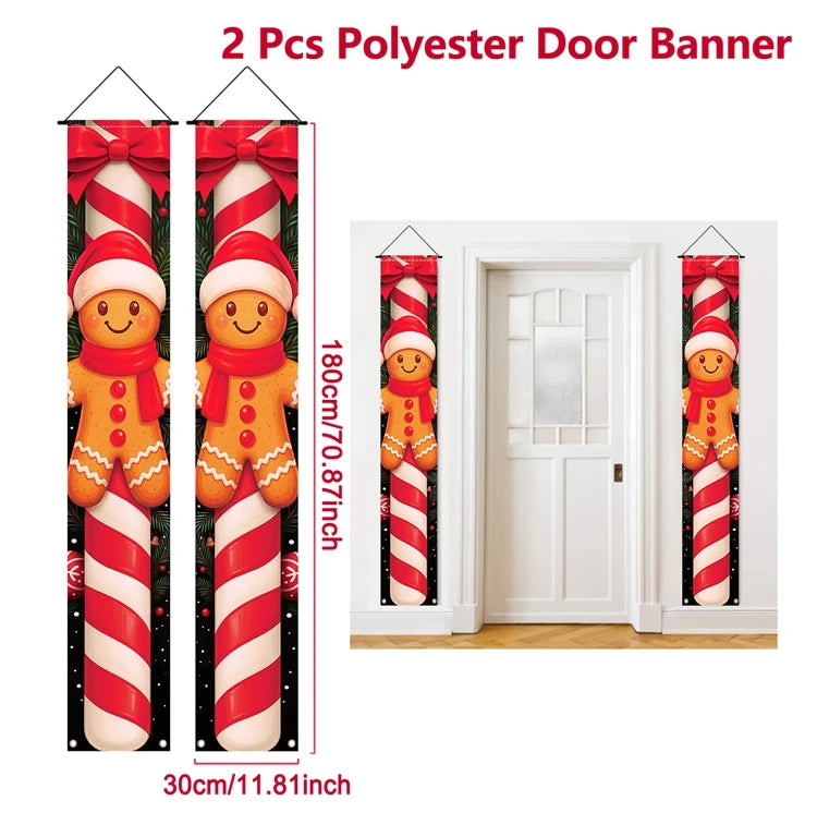 Christmas Hanging Door Banner Merry Christmas Decoration for Home