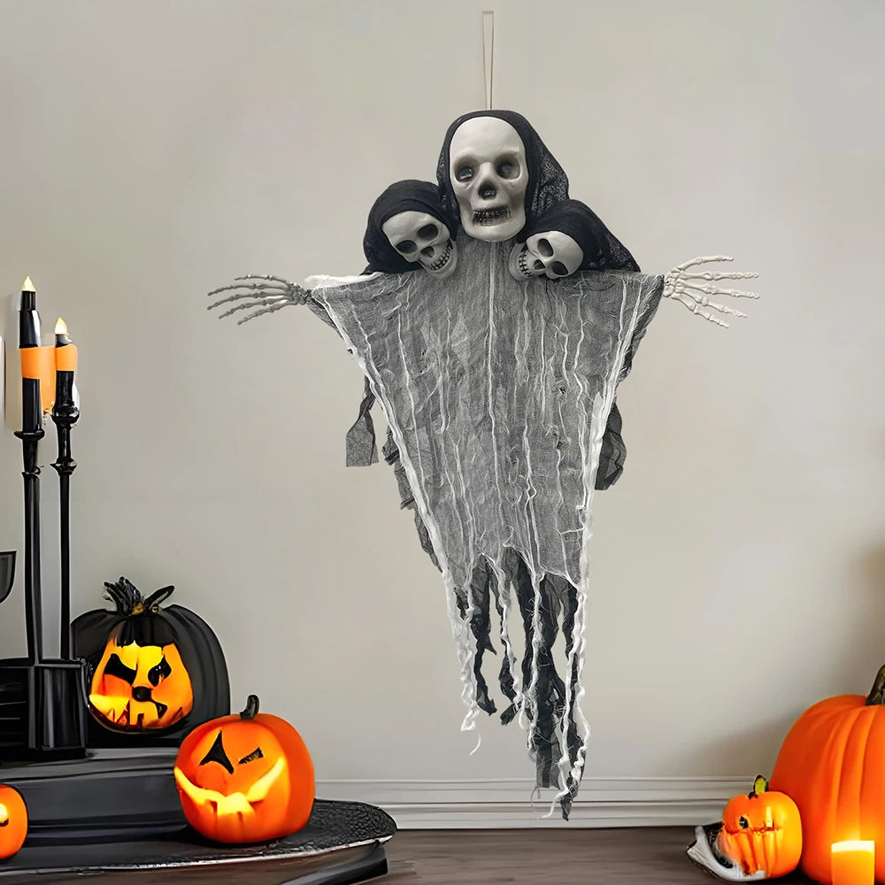 Halloween Party Hanging Skull Skeleton Ghost Ornament Horror Props Haunted House Decorations Halloween Party Outdoor Decorations