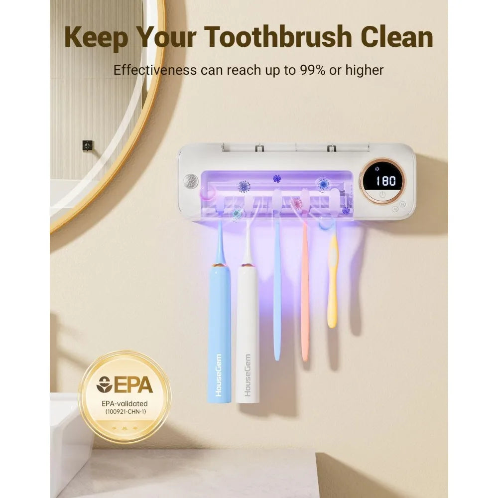 Toothbrush Holder with Auto-Drying,