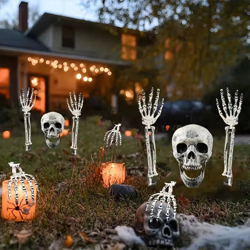 Halloween Decorations Skeleton Hand Bone Outdoor Courtyard  Inserting Scary Ghost Hand Bone Haunted House Halloween Party Props