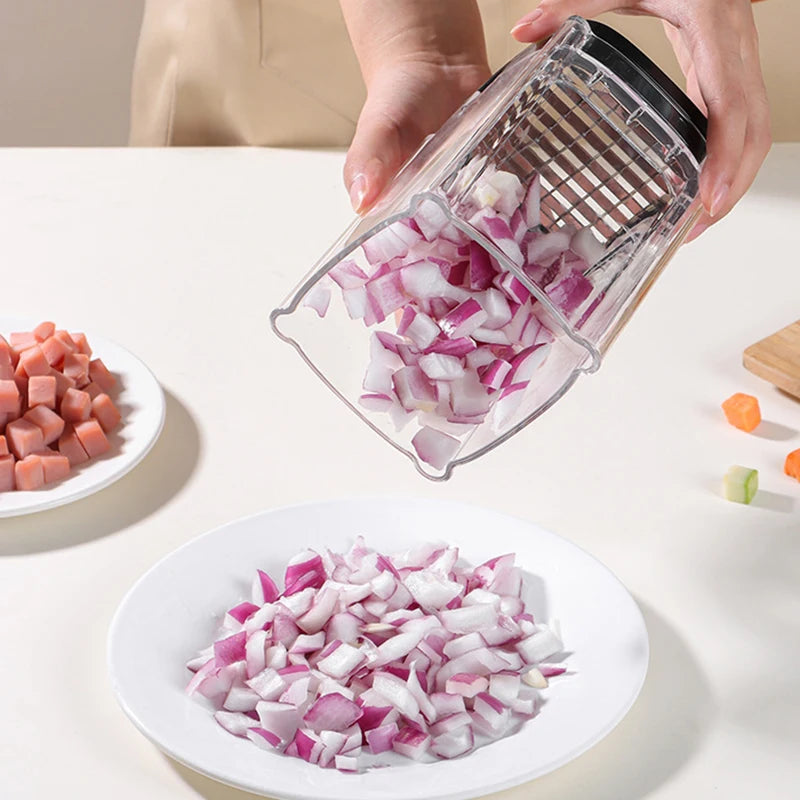 Fry Cutter, Vegetable Chopper Mandoline Slicer with 8-Segment Blade & Dicer Grid