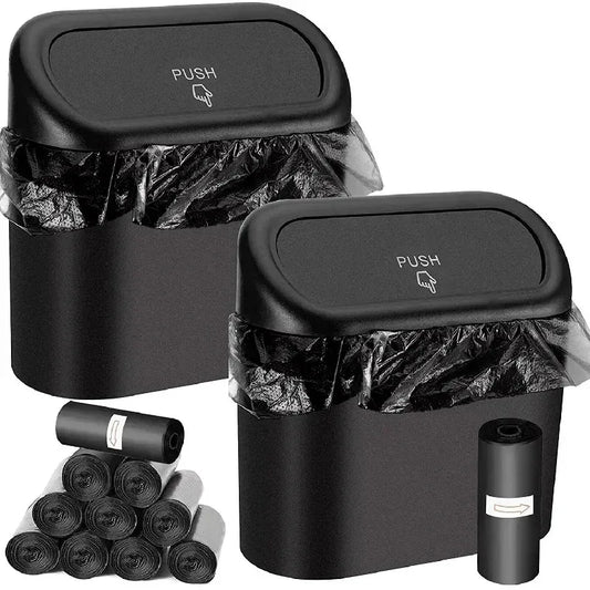1PC Leak-Proof Small Car Trash Can with Lid Mini Garbage