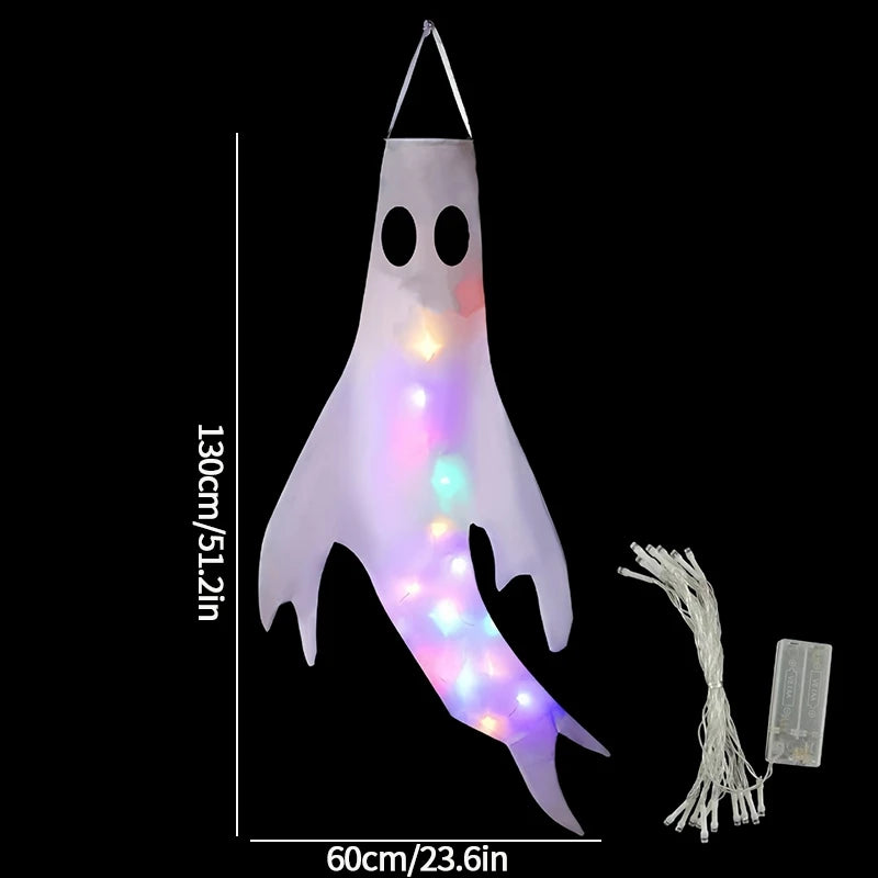 Ghost Lantern Halloween Decoration Hanging Flag Halloween Ghost Windsock Outdoor Pendants The Day of Dead Party Decor