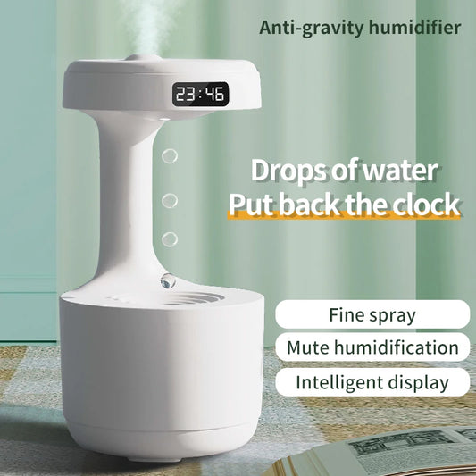 Anti-Gravity Mist Maker with Water Drops - Air Humidifier, Night Light,