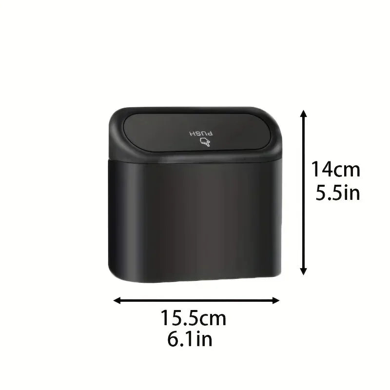 1PC Leak-Proof Small Car Trash Can with Lid Mini Garbage