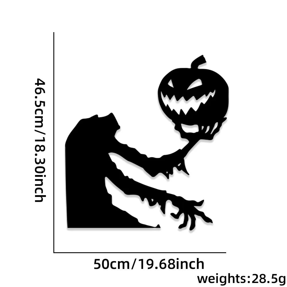 Halloween decoration room door stickers window decor skeleton hand pumpkin DIY devil witch hat glass window stickers ghost