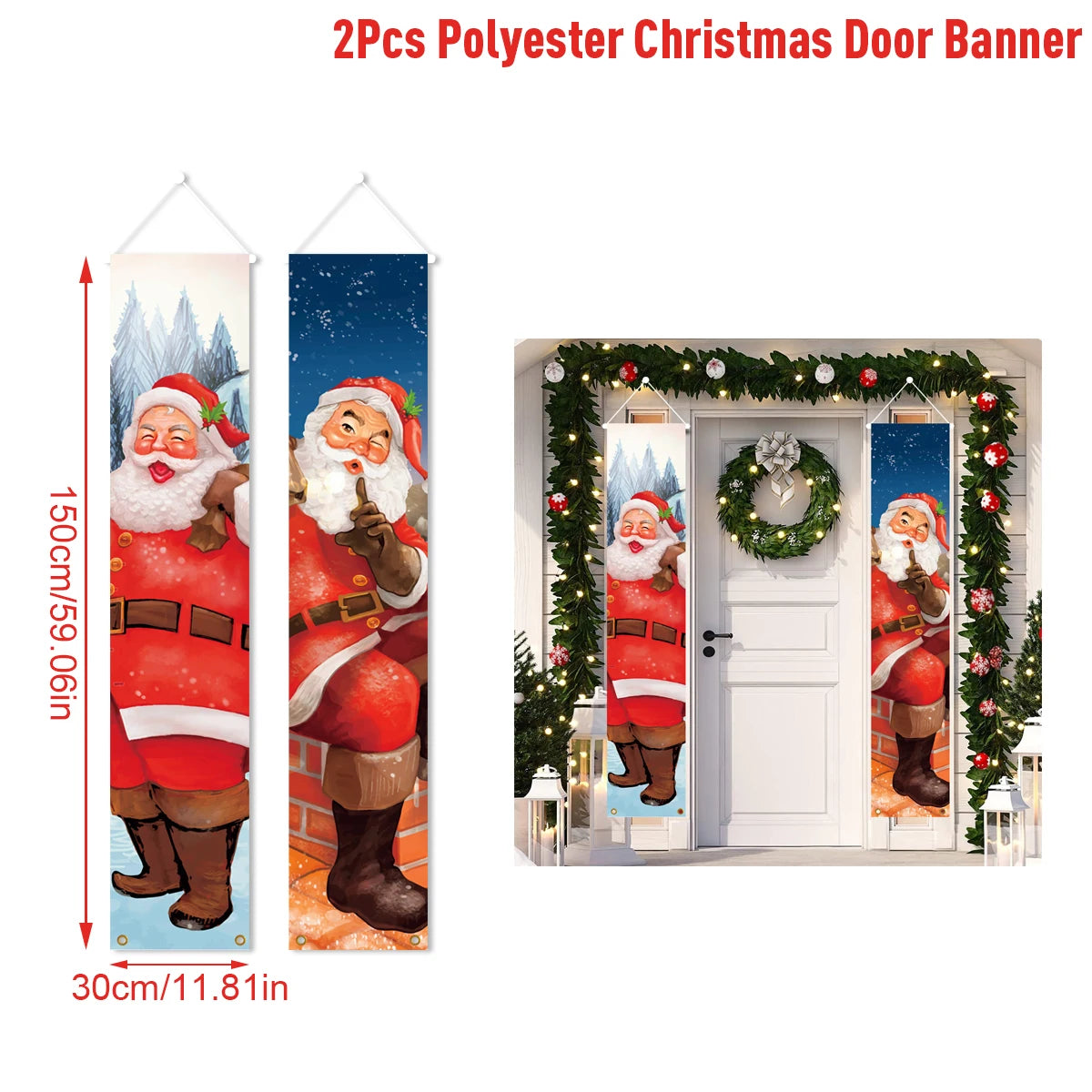 Christmas Hanging Door Banner Merry Christmas Decoration for Home