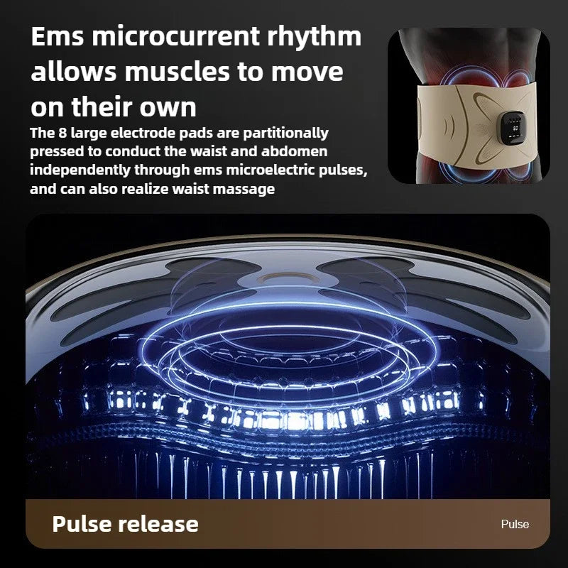 EMS micro-current pulse massager waist and abdomen hot compress belt sports