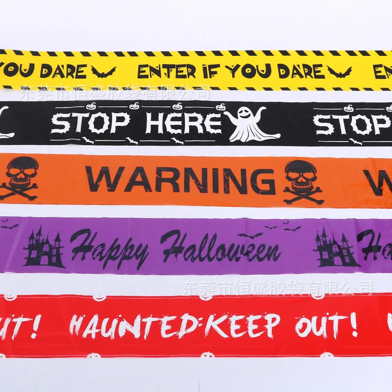 Halloween Caution Tape Decorations Scary Fright and Warning Tape for Zombie Party Horror Party Haunted House Decoration tape