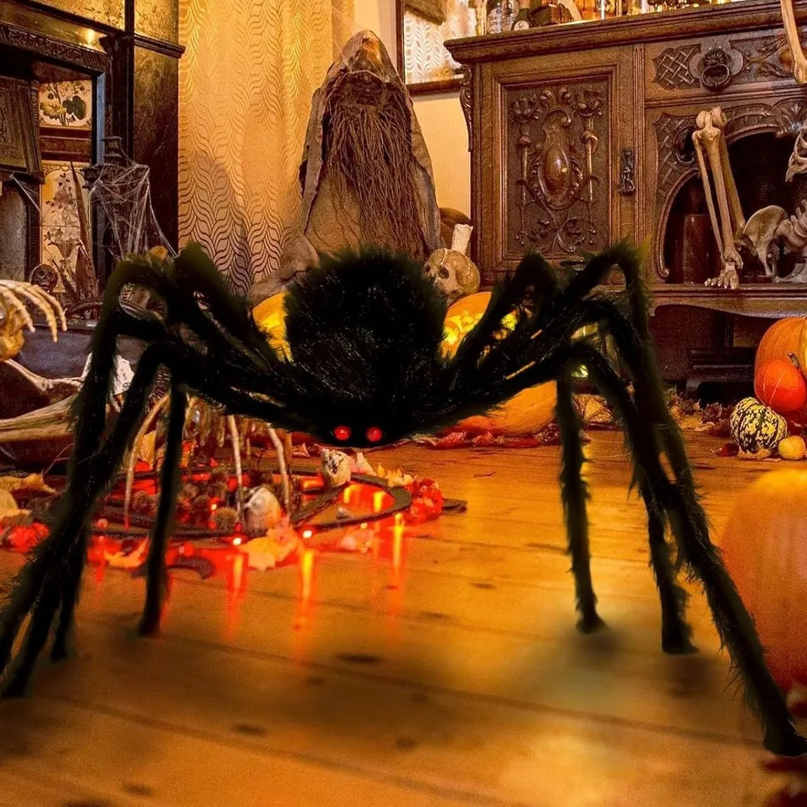 30cm/50cm/75cm/90cm/125cm/150cm/200cm Halloween Giant Black Spider Decoration Haunted House Prop Indoor Outdoor Decor