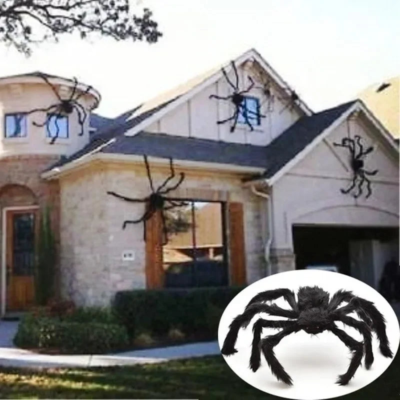 30cm/50cm/75cm/90cm/125cm/150cm/200cm Halloween Giant Black Spider Decoration Haunted House Prop Indoor Outdoor Decor