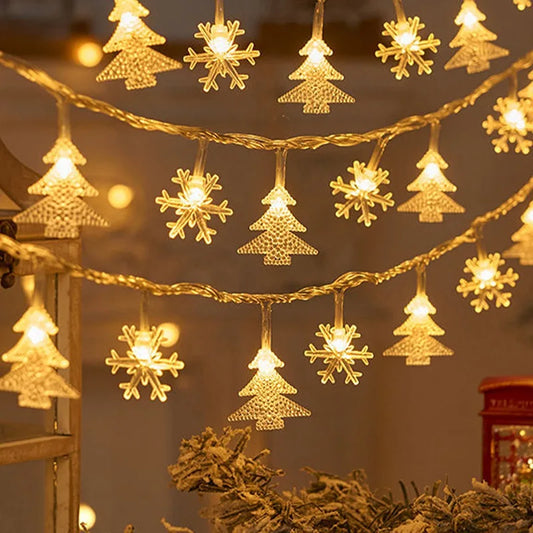 1.5-10meters 2025 Christmas String Lights Star Snowflake LED Light