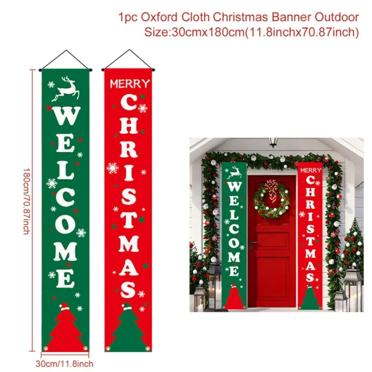 Christmas Hanging Door Banner Merry Christmas Decoration for Home