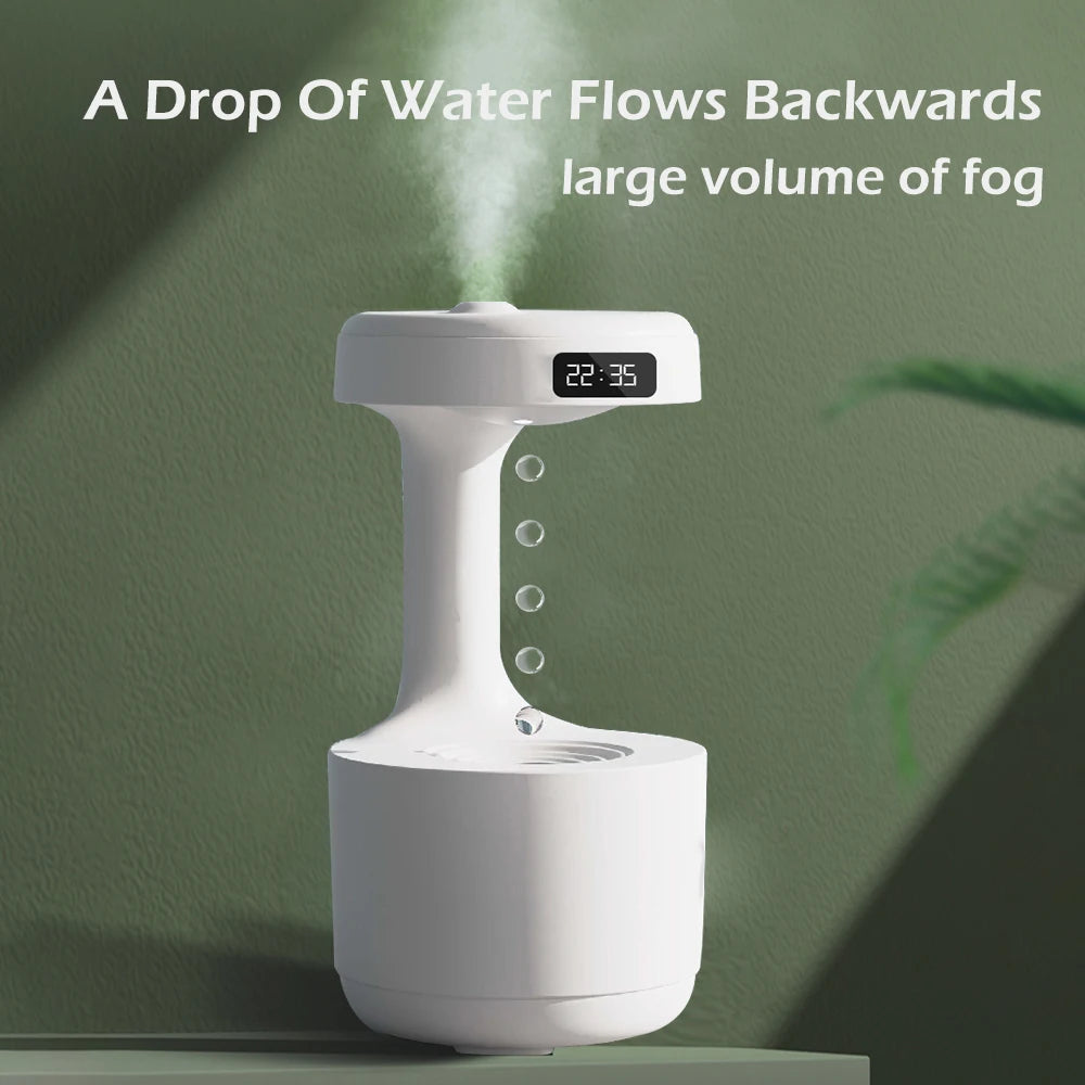 Anti-Gravity Mist Maker with Water Drops - Air Humidifier, Night Light,