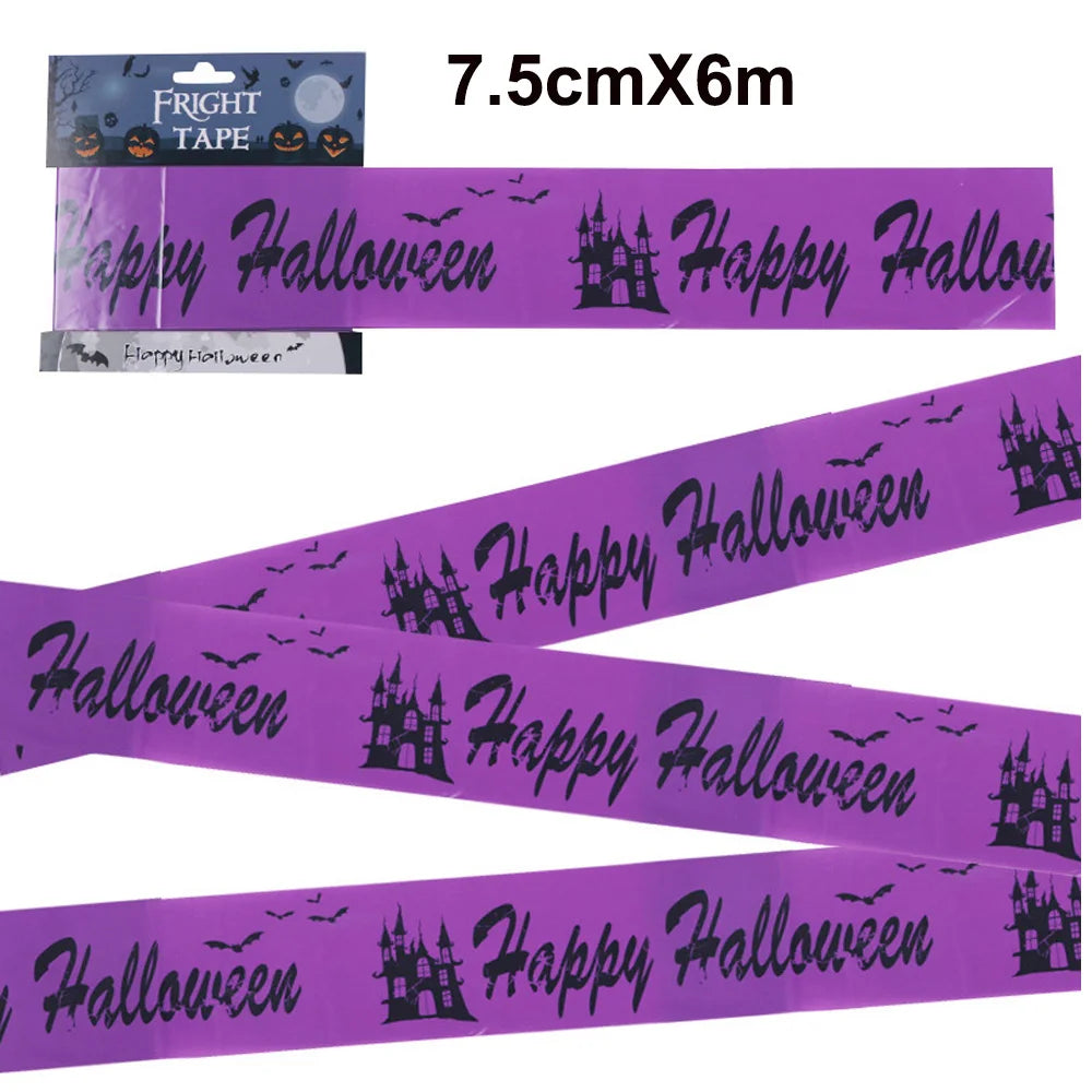 Halloween Caution Tape Decorations Scary Fright and Warning Tape for Zombie Party Horror Party Haunted House Decoration tape